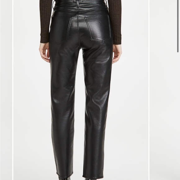 NWT Agolde Black Leather Pants - Picture 4 of 9